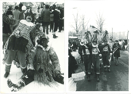 Dobová fotografie masopustního průvodu