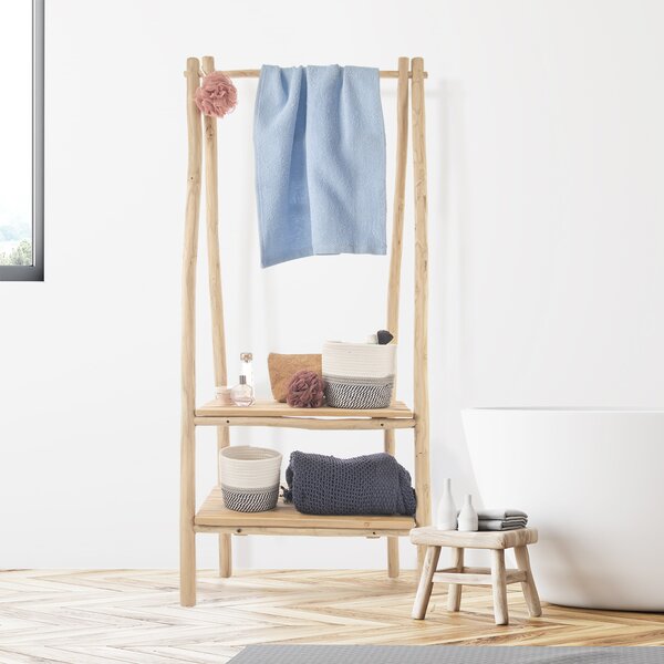 Dřevěný stojan se 2 policemi 71x50x158 cm