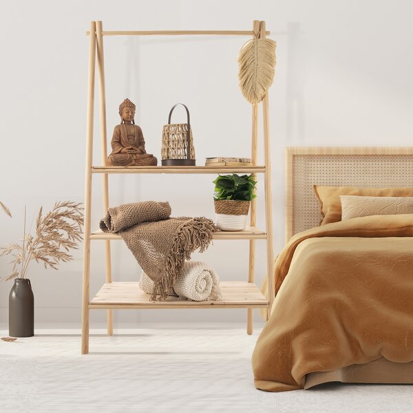 Dřevěný stojan se 3 policemi 92x50x164 cm