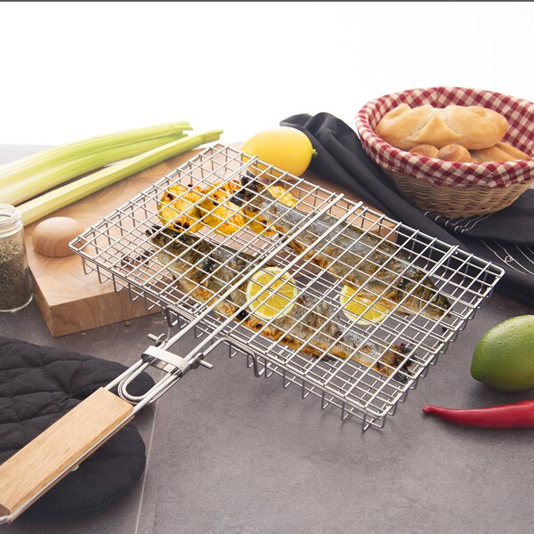 Grilovací mřížka košík 32x22 cm