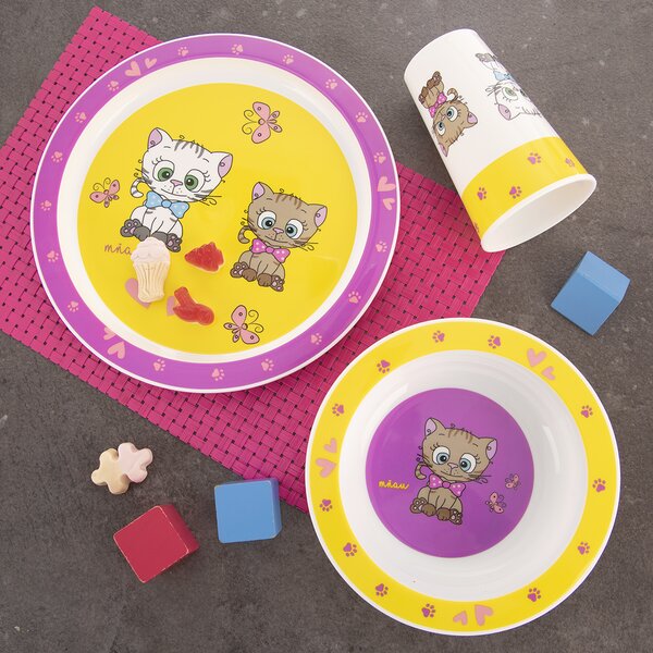 Jídelní dětská sada KOCOUŘI 3 díly