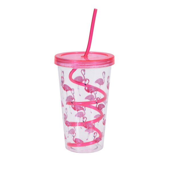 Pohár s víčkem a brčkem 0,45 l