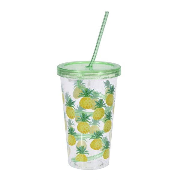 Pohár s víčkem a brčkem 0,45 l