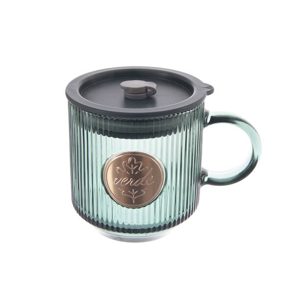 Hrnek s víčkem a brčkem VERDE 0,35 l