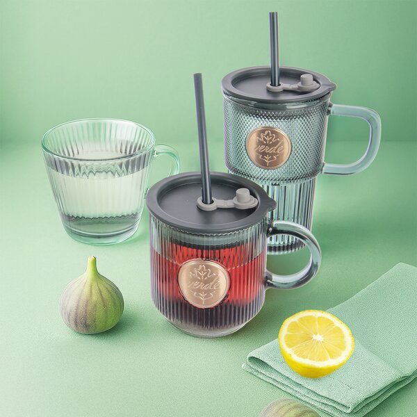 Hrnek s víčkem a brčkem VERDE 0,46 l