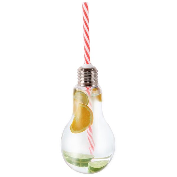 Sklenice s víčkem a brčkem ŽÁROVKA 0,45 l