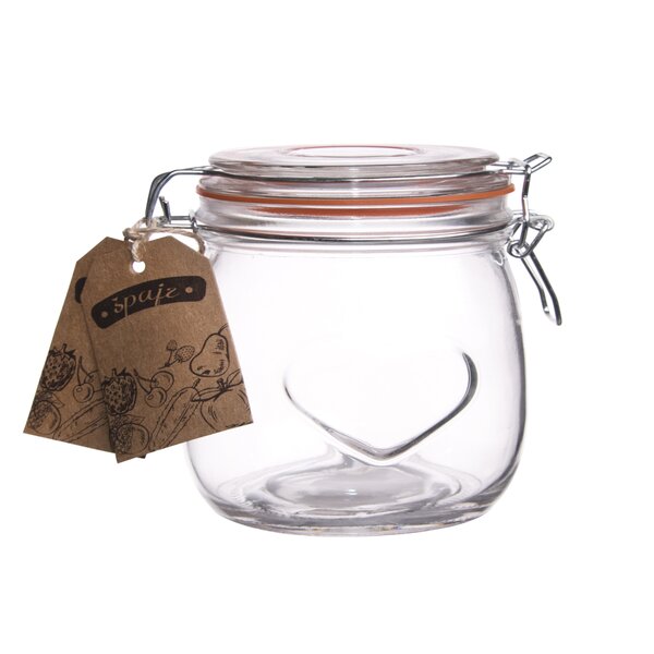 Dóza s klipovým uzávěrem Bela 0,5 l srdce