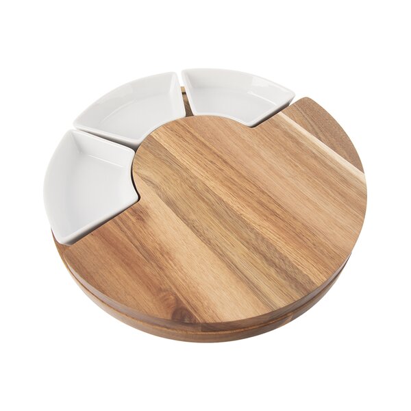 Krájecí prkénko s kráječi na sýr a miskami pr. 28 cm