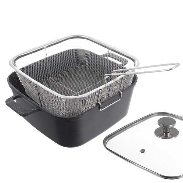 Pekáč GRANDE s víkem 32,5x24,5x16,5 cm oboustranný + frit. košík