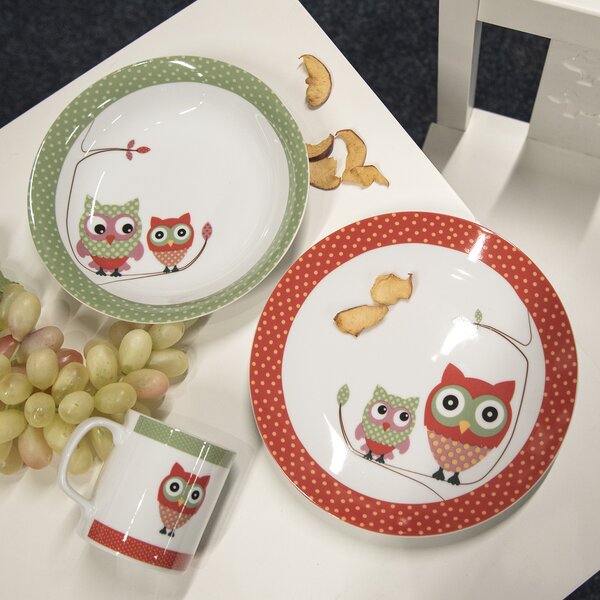 Mělký dětský talíř SOVA pr. 21 cm