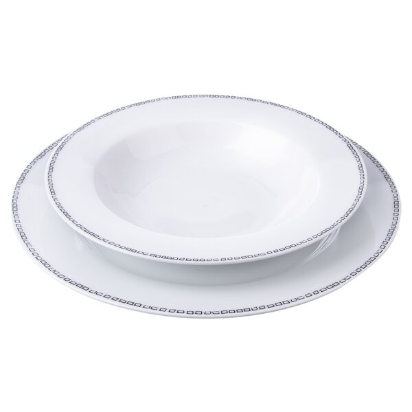 Jídelní sada čtverečky 18 dílů 