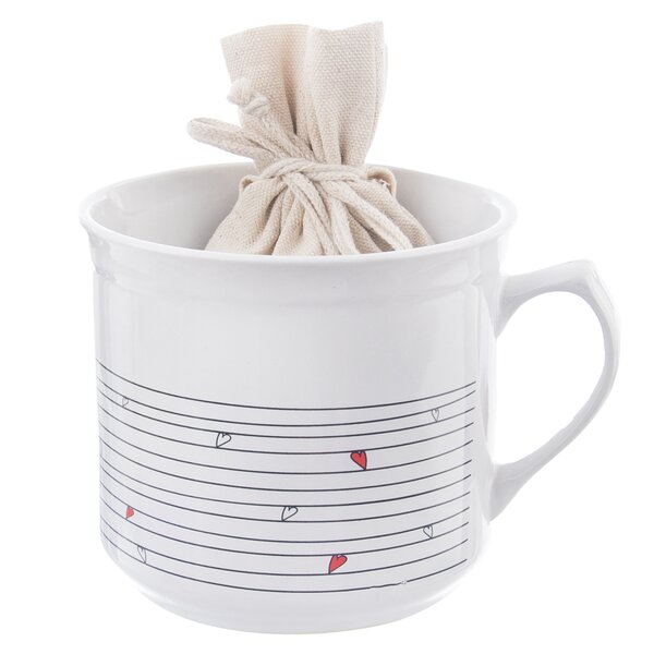 Dárkový hrnek vařák se sáčkem SRDÍČKA 0,5 l