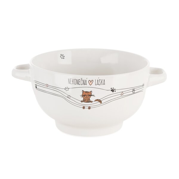 Miska NEKONEČNÁ LÁSKA kočka s uchy pr. 14 cm