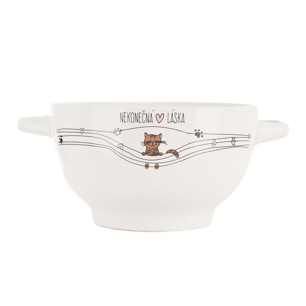 Miska NEKONEČNÁ LÁSKA kočka s uchy pr. 14 cm