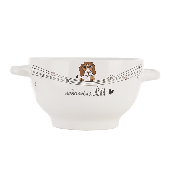Miska NEKONEČNÁ LÁSKA pes s uchy pr. 14 cm