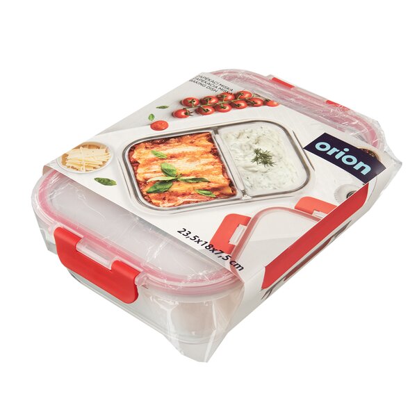 Zapékací miska dělená s víkem 23,5x18x7,5 cm