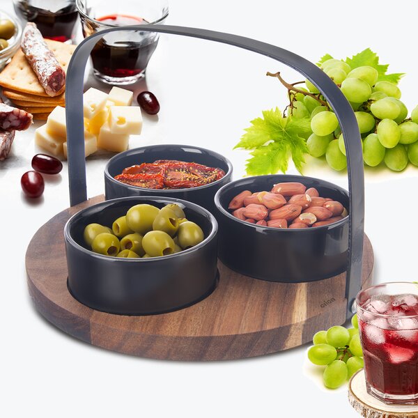 Servírovací misky s tácem BLACK set