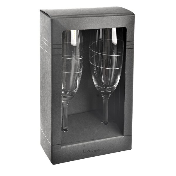 Sklenice na sekt vlnka 0,22 l 2 ks