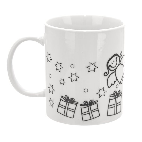 Hrnek s barvami a štětcem STROMEK 0,38 l