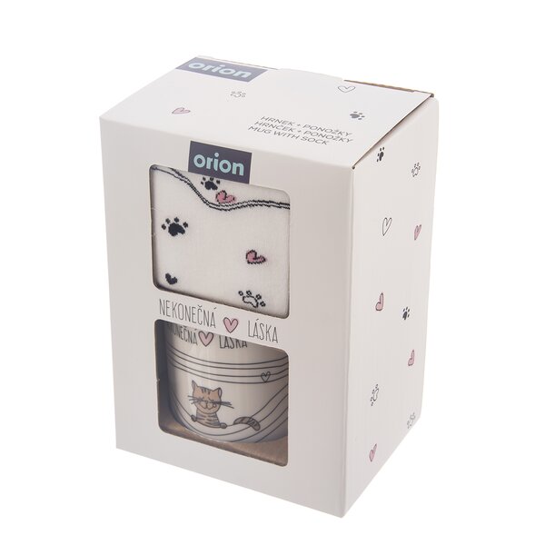 Hrnek s ponožkami NEKONEČNÁ LÁSKA 0,35 l kočka