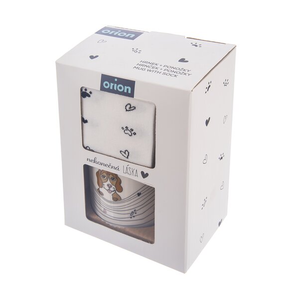 Hrnek s ponožkami NEKONEČNÁ LÁSKA 0,35 l pes