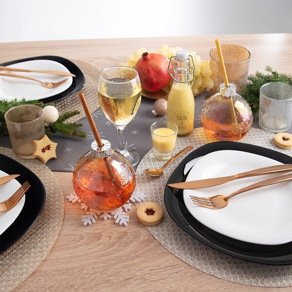 Jídelní sada LUNA black and white 18 dílů