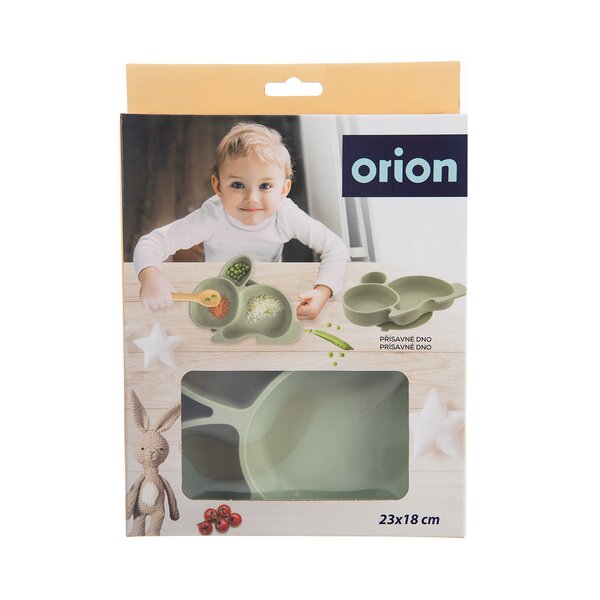 Dělený dětský talíř zajíček 23x18 cm