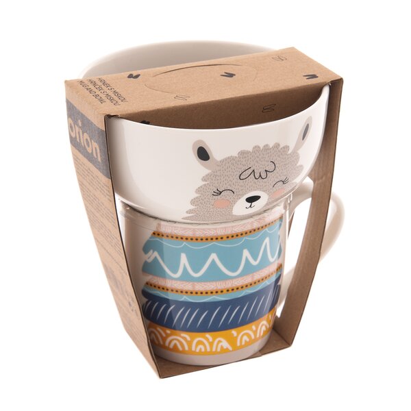 Hrnek s miskou lama 0,35 l