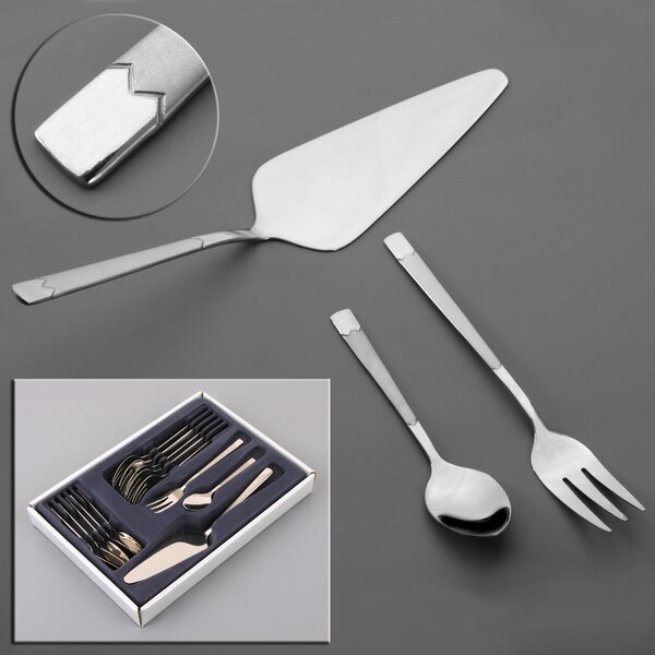 Jídelní příbory BLACK Luxure 24 ks+dárek stojan na nože s 5 ks nožů