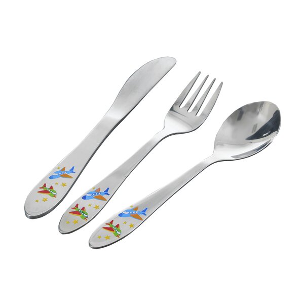 Jídelní dětský příbor letadla 3 díly