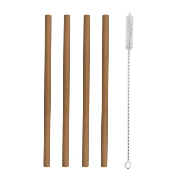 Nápojové brčko 4 ks s kartáčkem