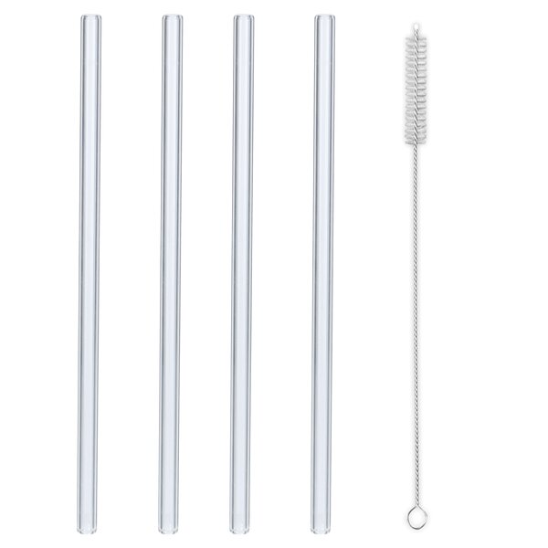 Nápojové brčko 4 ks s kartáčkem