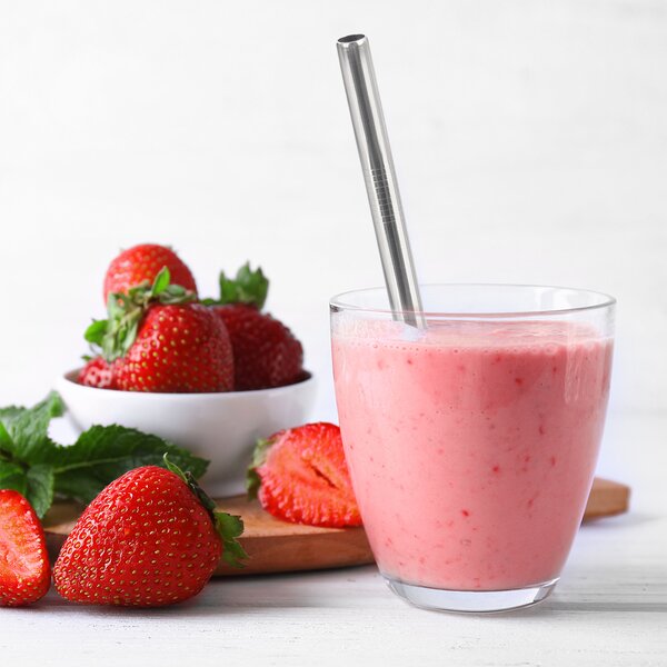 Nápojové brčko na smoothie 4 ks s kartáčkem