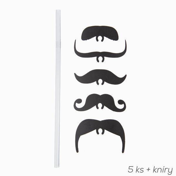 Nápojové brčko opakované použití knír 5 ks