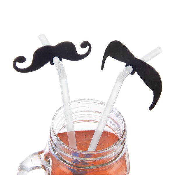 Nápojové brčko opakované použití knír 5 ks