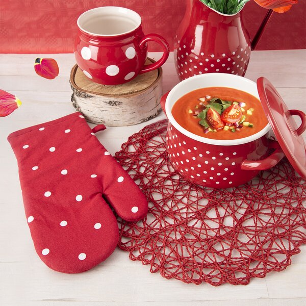 Kuchyňská chňapka s magnetem TEČKA