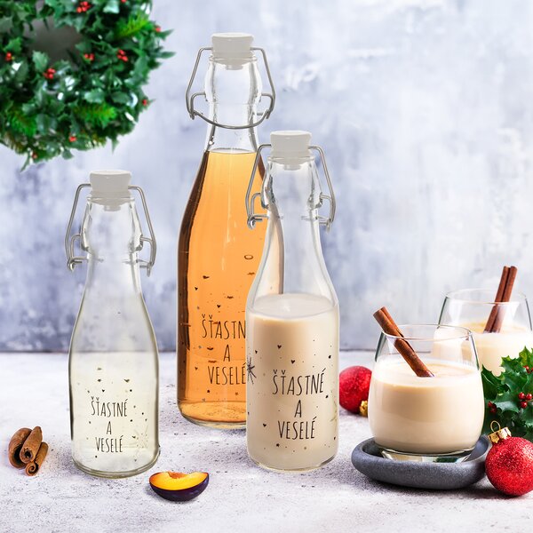 Láhev s klip uzávěrem VLOČKA 0,16 l 