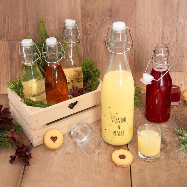 Láhev s klip uzávěrem VLOČKA 0,29 l 