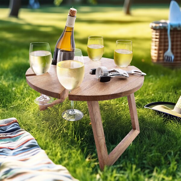 Piknikový tác-stolek MANGO pr. 39,5 cm, v. 24,5 cm