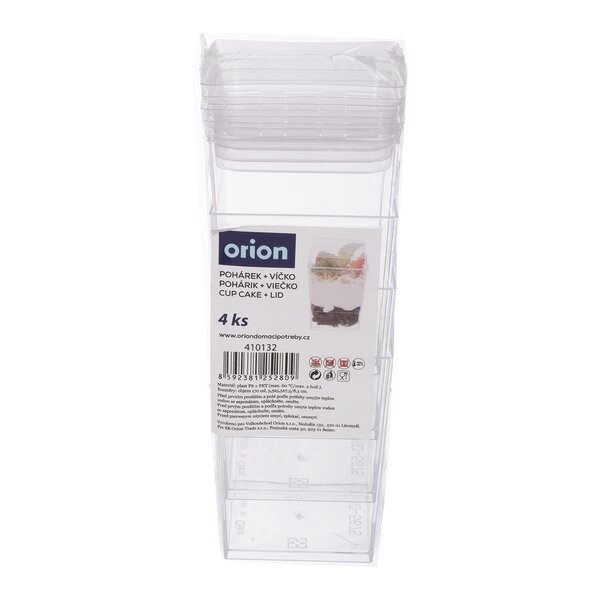 Pohárek s víčkem panna cotta 0,17 l 4 ks