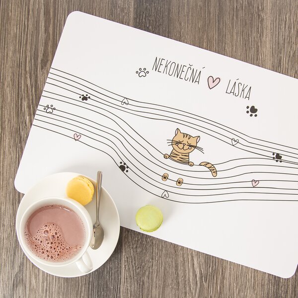 Prostírání NEKONEČNÁ LÁSKA kočka 43x28 cm