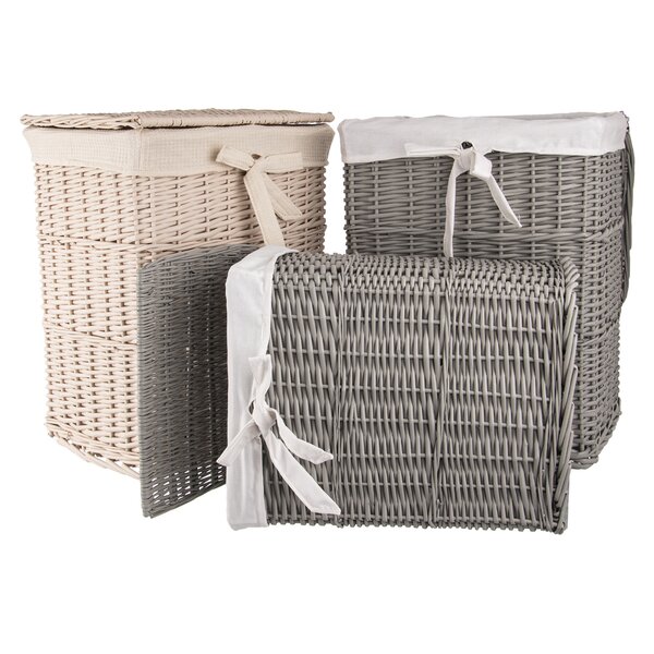 Prádelní koš s víkem šedý