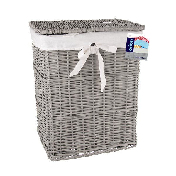 Prádelní koš s víkem šedý