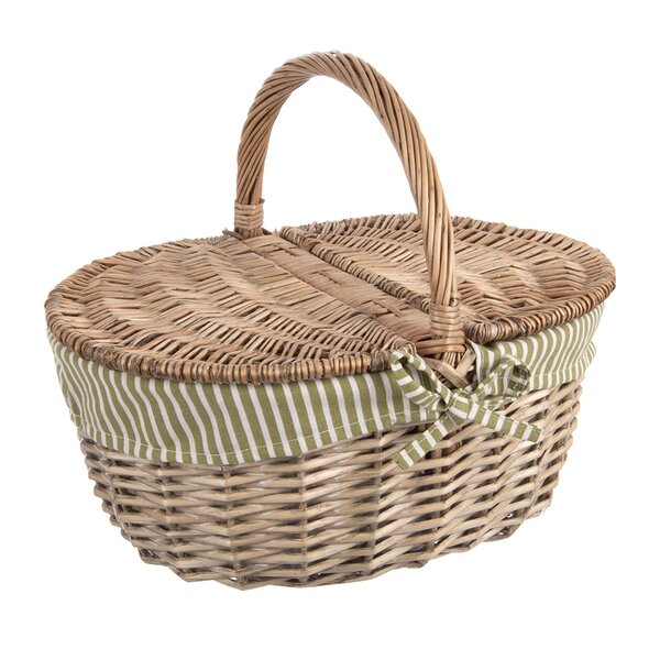 Piknikový koš s víkem a textilní vsadkou