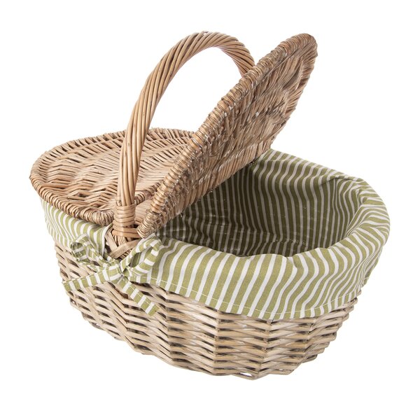 Piknikový koš s víkem a textilní vsadkou