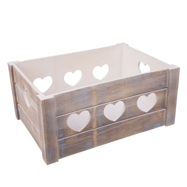 Dekorativní bedýnka SRDCE 36x26x16 cm