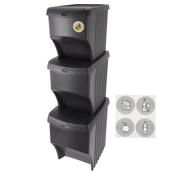 Odpadkový koš na tříděný odpad 3x22 l