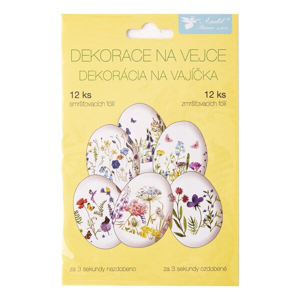 Fólie smršťovací na vajíčka květiny 12 ks