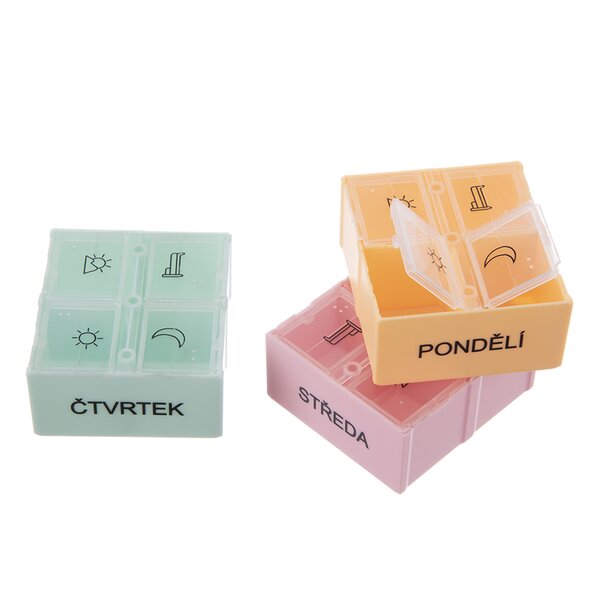 Organizér na léky týdenní 4 sekce