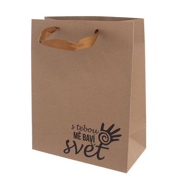 Dárková taška 26x32,5 cm S TEBOU MĚ BAVÍ SVĚT